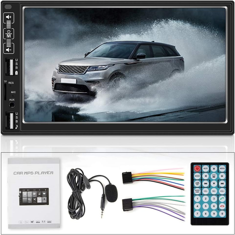 7” Touch Screen Double Din Car Stereo with Bluetooth Backup Camera A267712