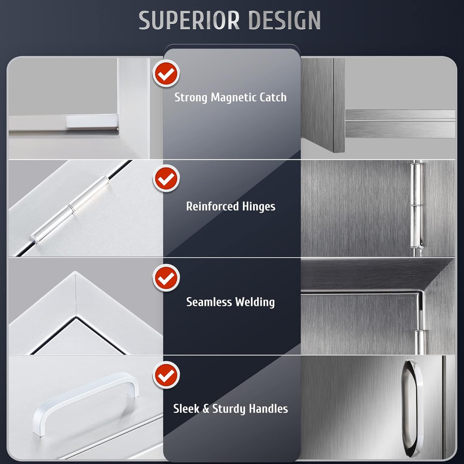 28 W x 19 H Weatherproof 304 Stainless Steel Double Access Door P980094