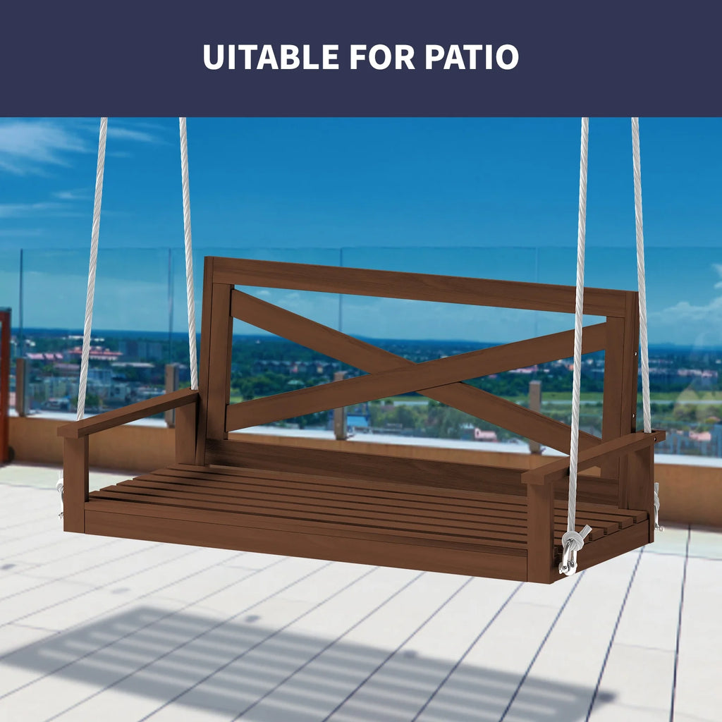 Brown Wood Garden Swing for Adult R296956