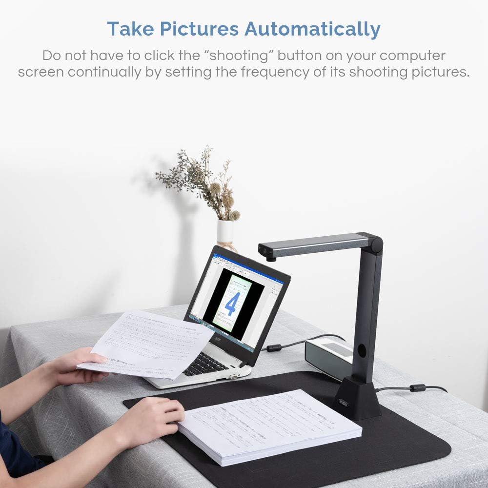 Document Camera & Overhead Scanner X3: Portable 8MP High Definition Capture Size A3 Multi-Language OCR USB Doc Cam Pack of 2 T283755
