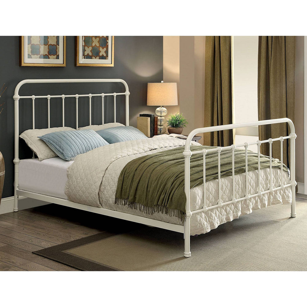 Twin Metal Bed Vintage White Z6786