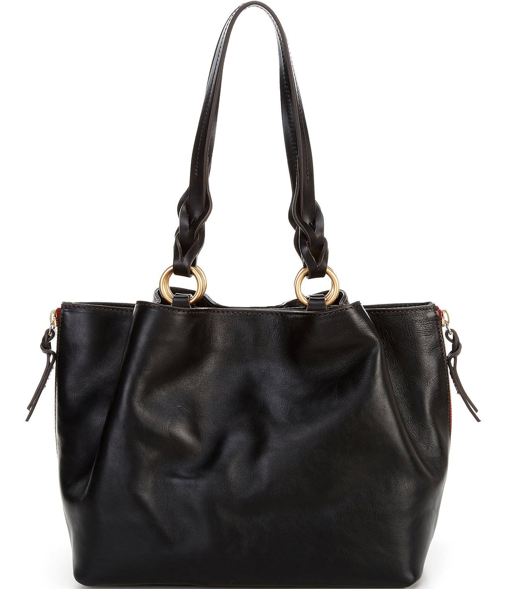 Large Zip Florentine Leather Black Bag O66971