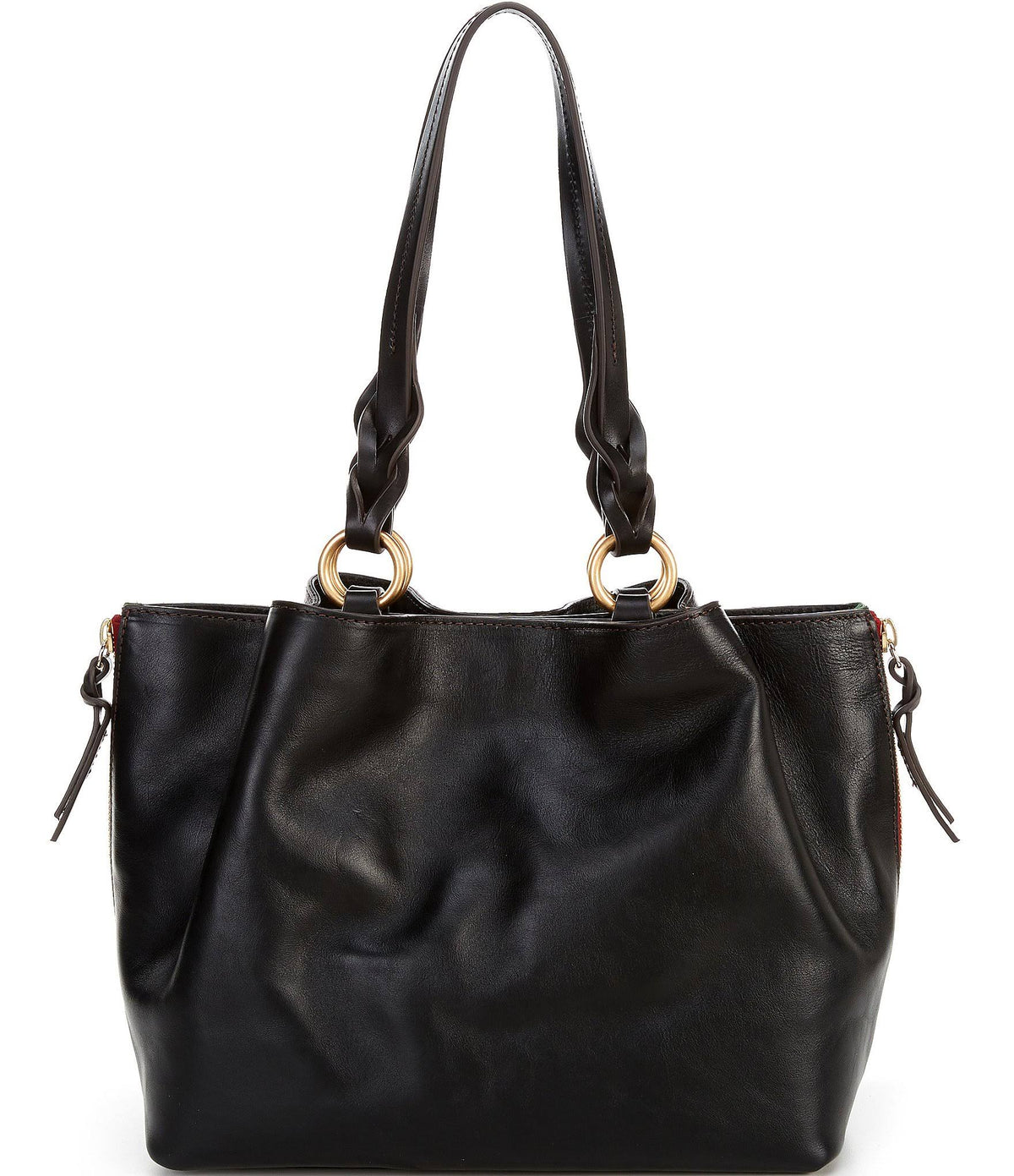 Large Zip Florentine Leather Black Bag O66971