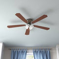 Brushed Nickel 4 Blade Ceiling Fan with Light Kit L898633