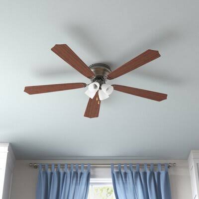 Brushed Nickel 4 Blade Ceiling Fan with Light Kit L898633