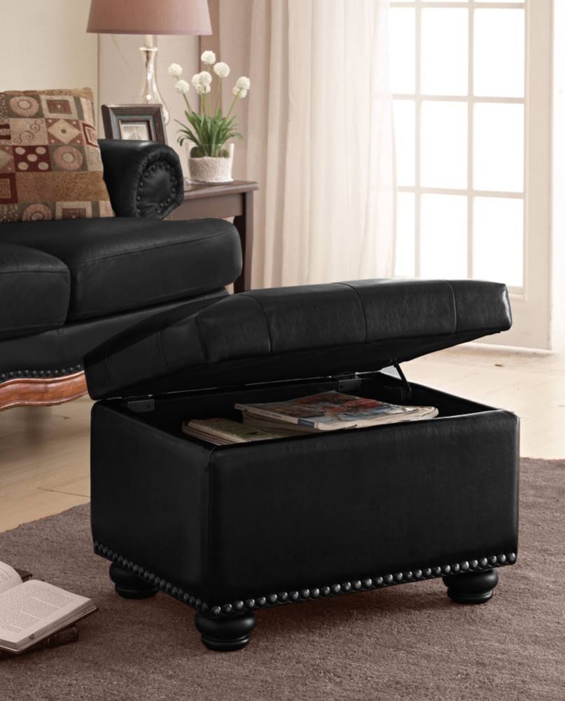 Black Storage Ottoman Y1600