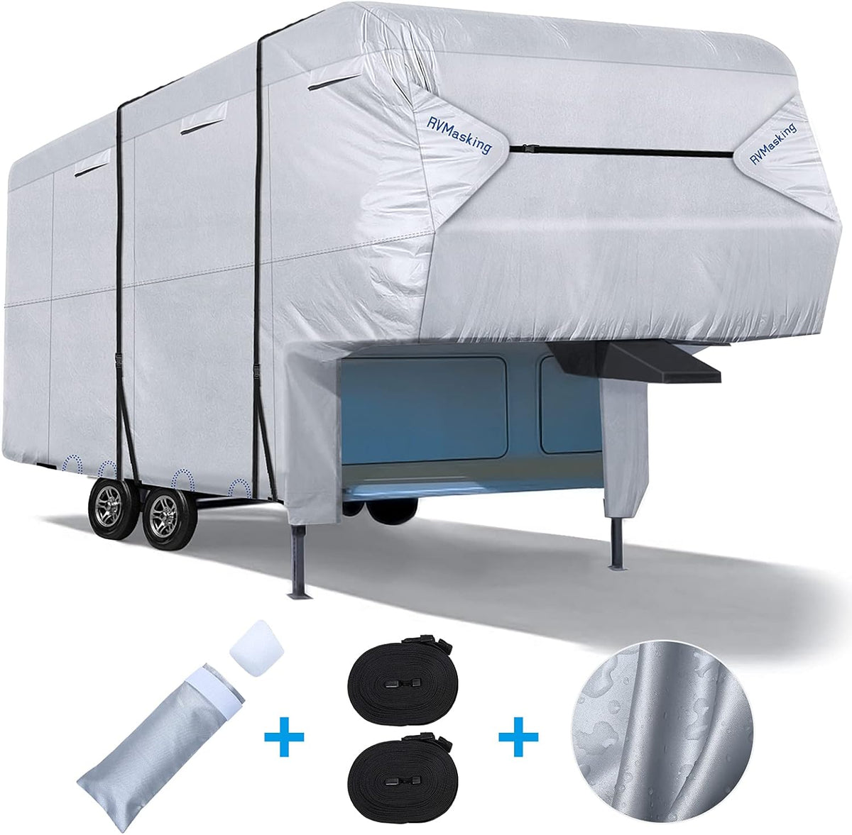 Ripstop Waterproof 5th Wheel Camper Cover with Adhesive Repair Patch C867