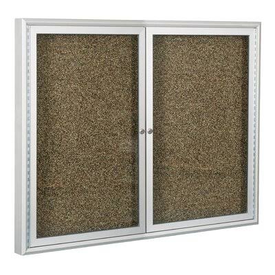 Red Enclosed Bulletin Board 36x22 H x 60x22 W x 3x22 D A92154