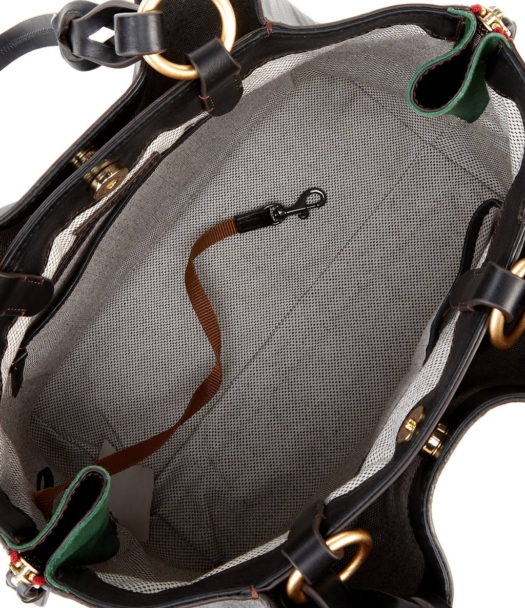 Large Zip Florentine Leather Black Bag O66971