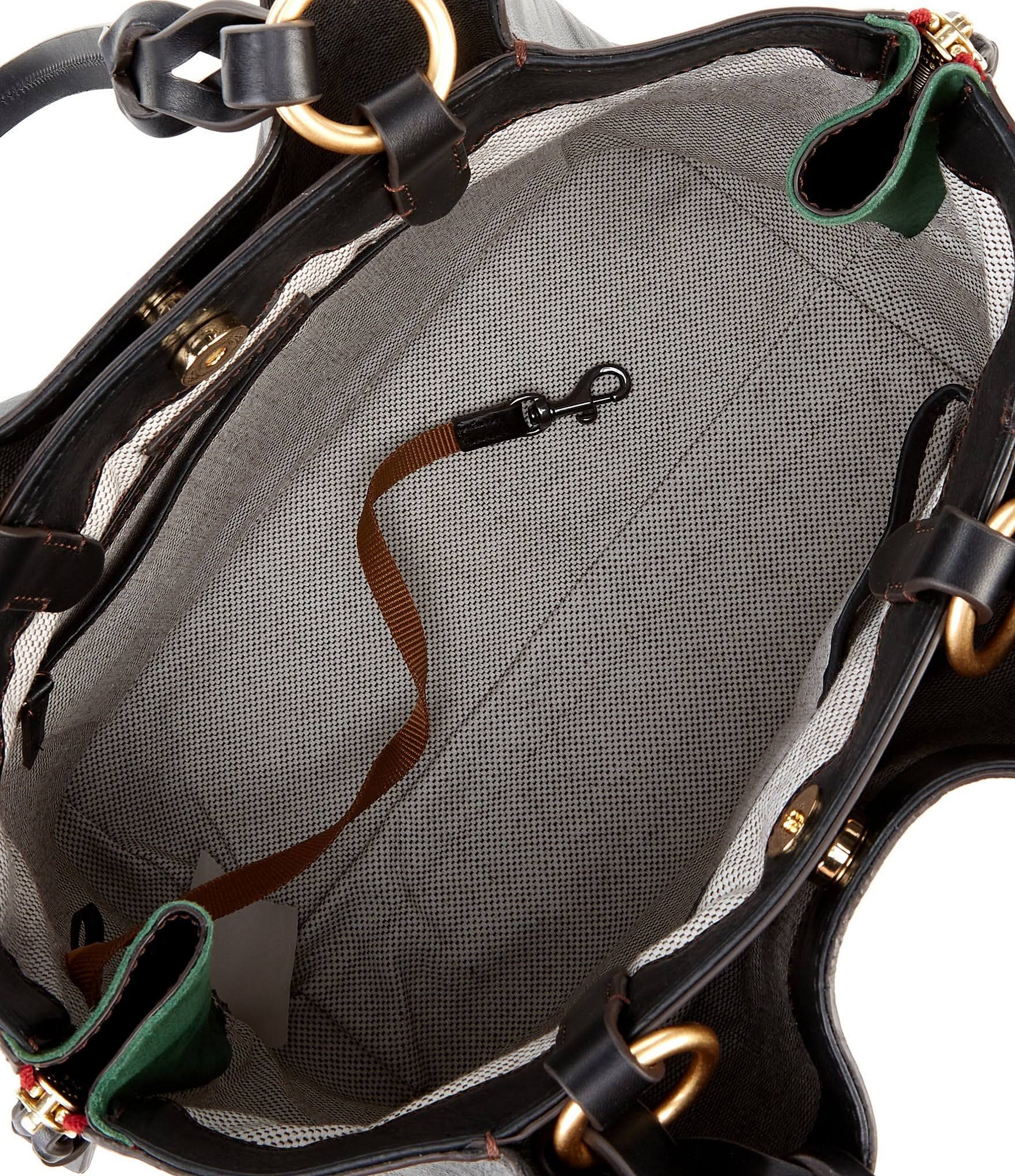 Large Zip Florentine Leather Black Bag O66971