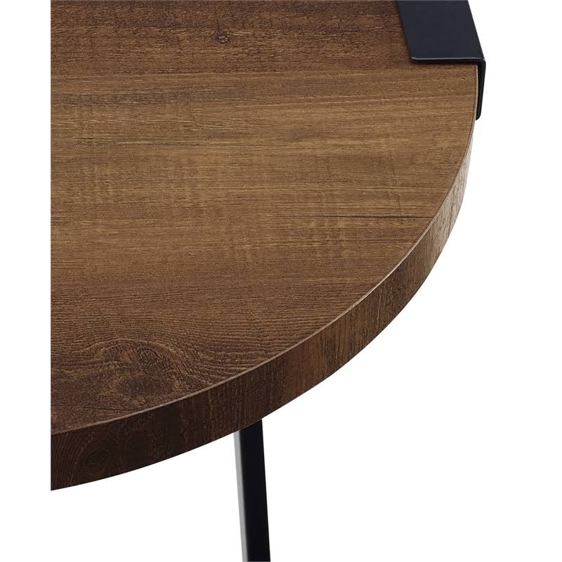 Rustic Oak Round Side Table G71048