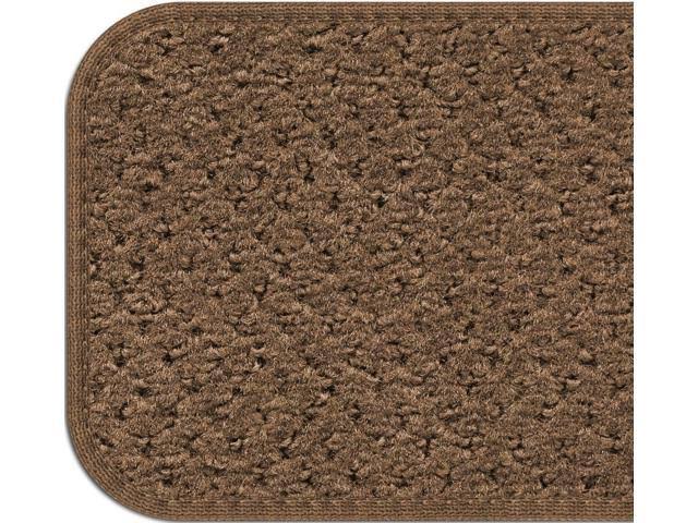 Set of 15 Adhesive Carpet Stair Treads - Toffee Brown - 8 in. x 30 in. R9297