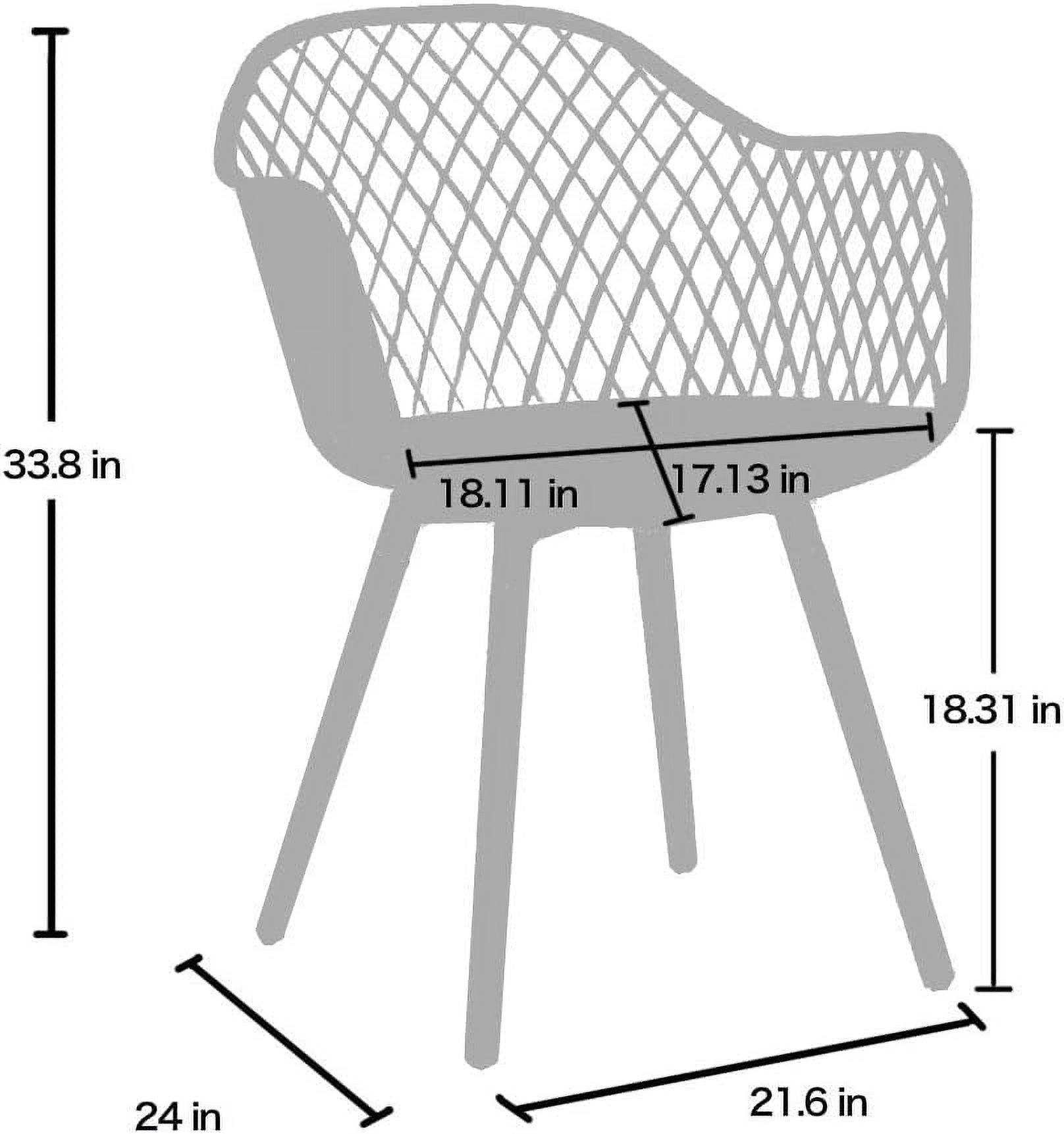 White Molded Plastic Shell Arm Chair, Set of 2 Y3377