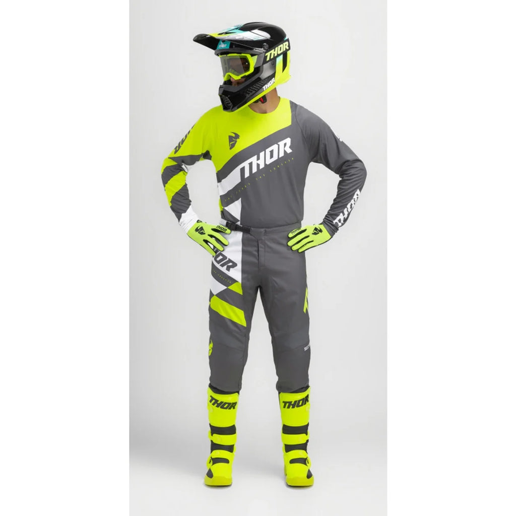 Youth Sector Checker Motocross Jersey Pant Combo Charcoal/Acid D2721