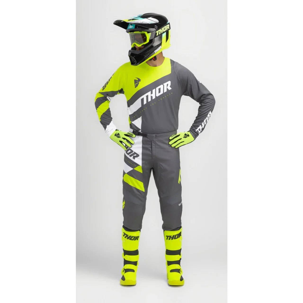 Youth Sector Checker Motocross Jersey Pant Combo Charcoal/Acid D2721