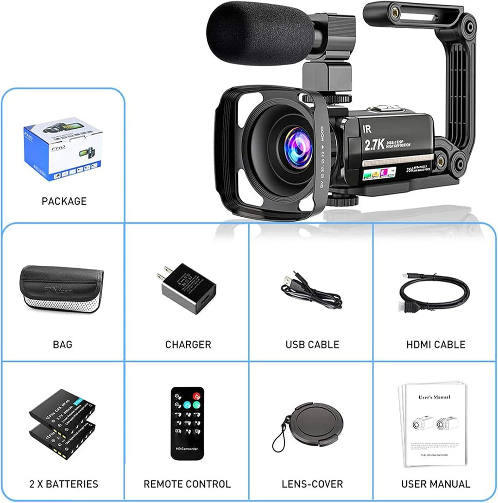 2.7K Ultra HD 36MP Vlogging Camera with Microphone P8932