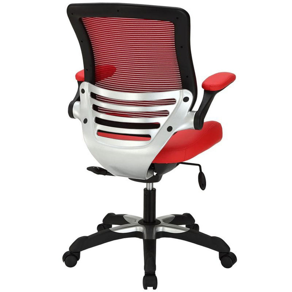 Red Faux Leather Mesh Office Chair X62281