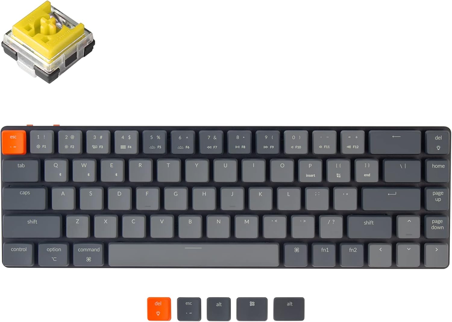 65% Layout Ultra-Slim Wireless Bluetooth Mechanical Keyboard with Low-Profile Optical Red Switch G45543