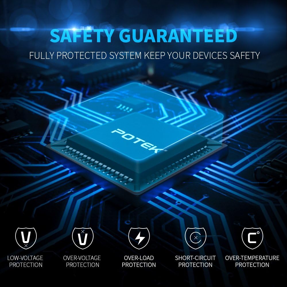 3000W Power Inverter 4 AC Outlets DC 12V to 110V AC Car Inverter with 2 USB Port and Bluetooth U78245
