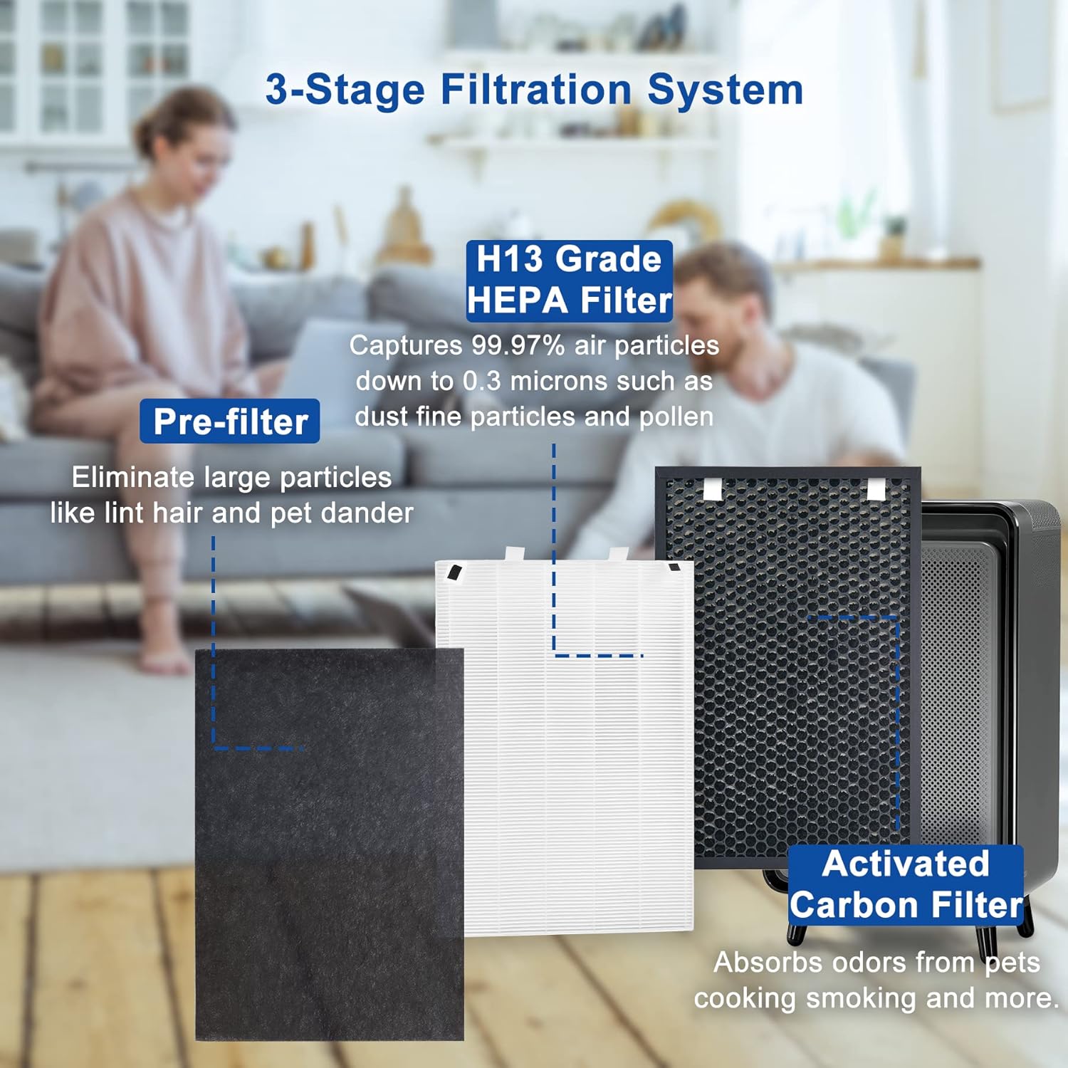 1 Set Replacement Filter with H13 Grade HEPA Filter and Activated Carbon Filter R878921
