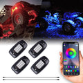 LED Rock Lights 4 Pods Waterproof RGB Underglow Neon Lights Y5938