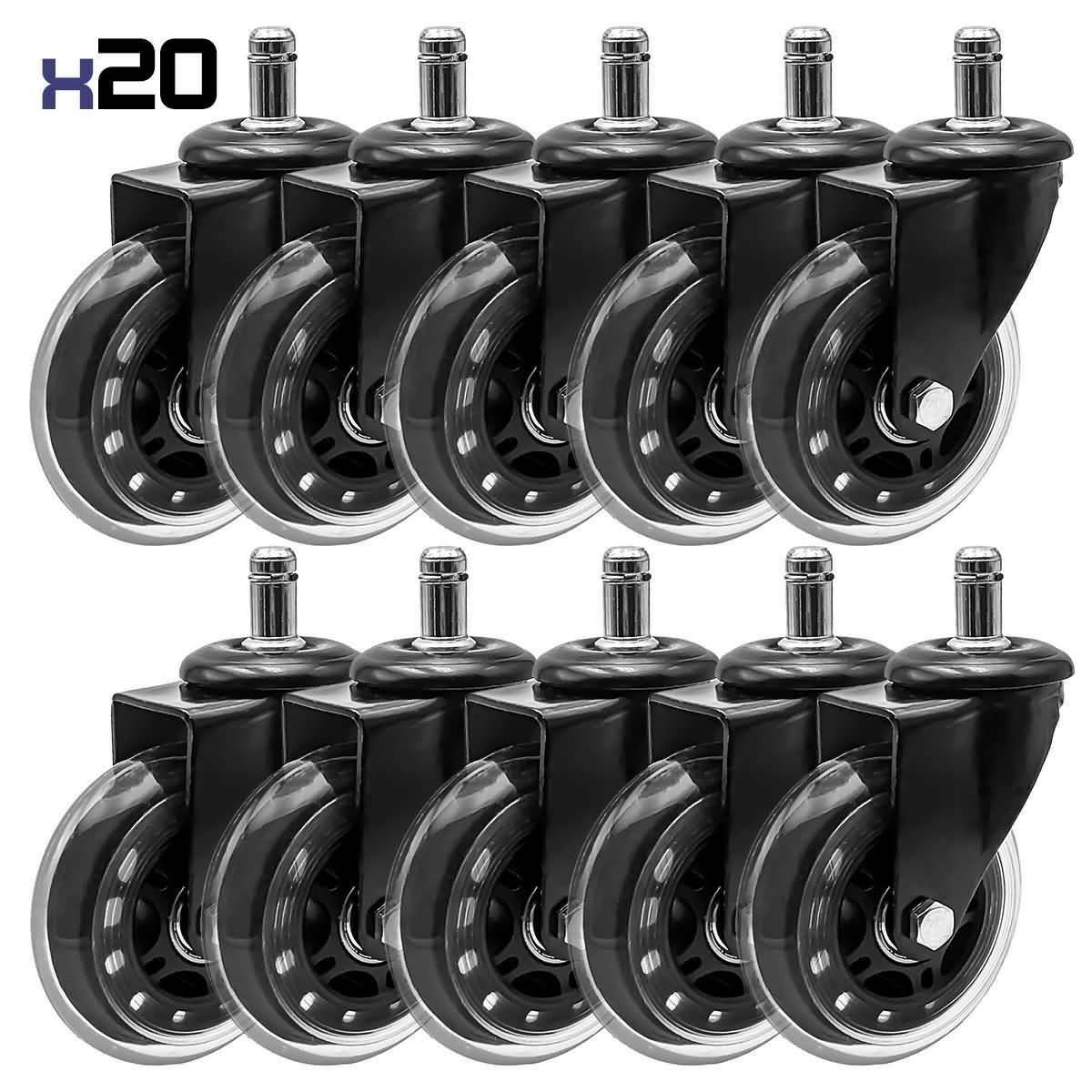 20 Pc Office Chair Caster Wheels Replacement 3 inch J861744