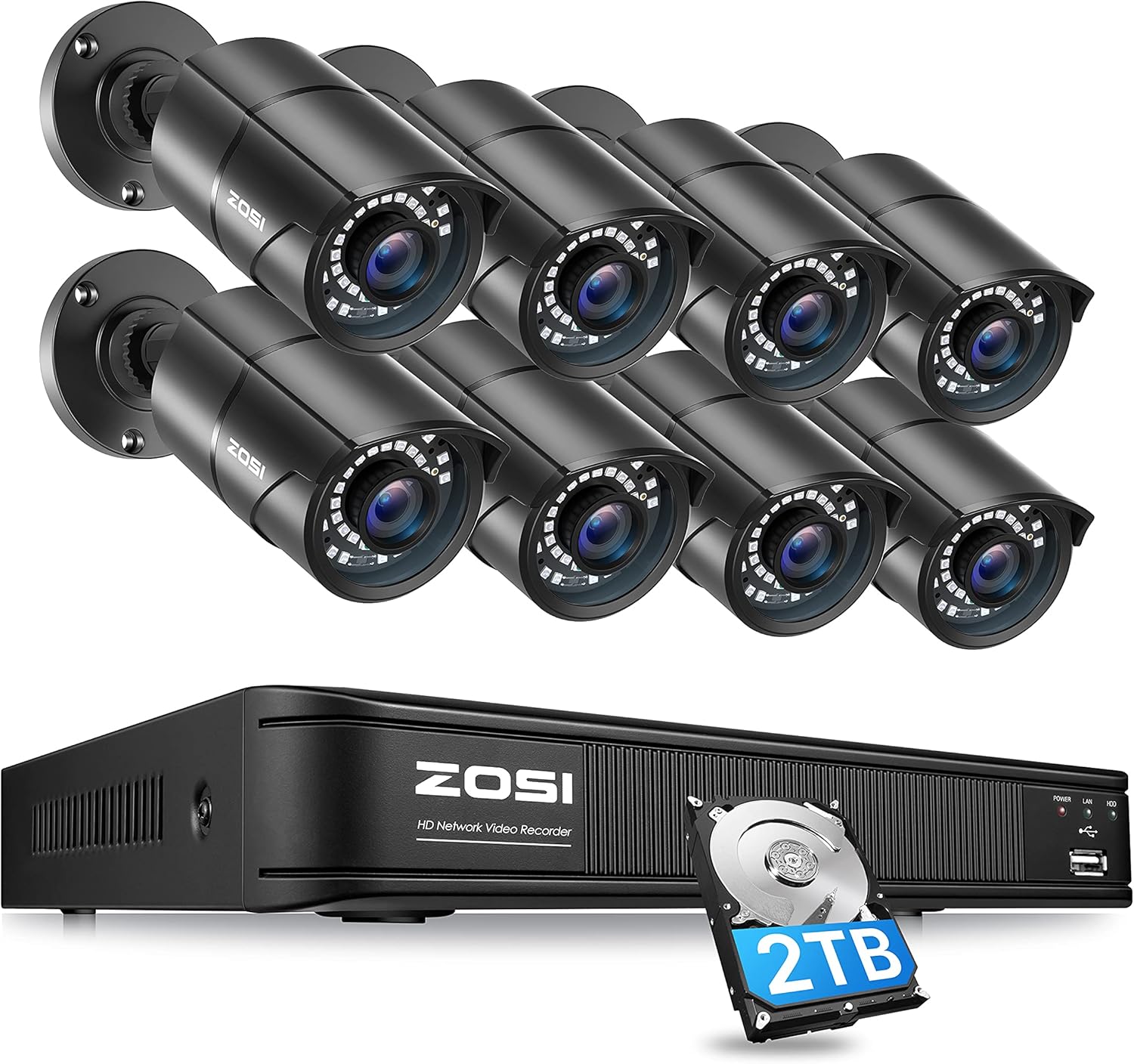 1080P Wire Free Rechargeable Battery Powered Camera with Solar Panel, 2-Way Audio, Pack of 2 Z728
