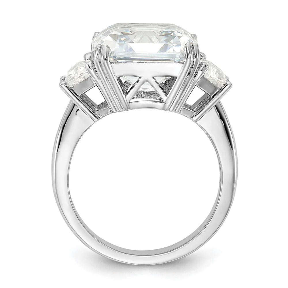 Sterling Silver CZ 3 Stone Ring D154923