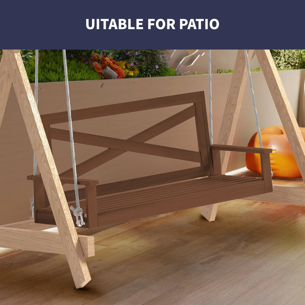 Brown Wood Garden Swing for Adult R296956