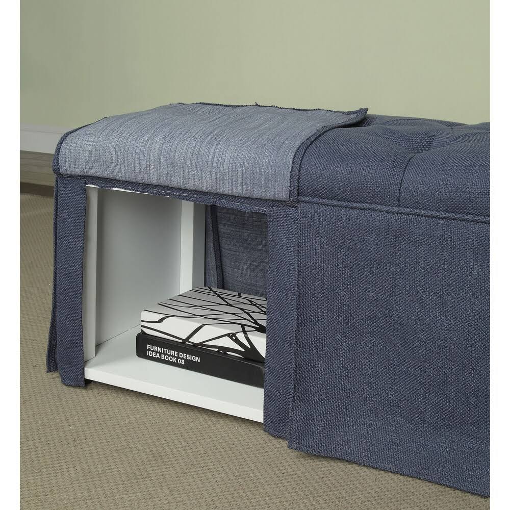 Grey Solid Wood Storage Bench F589913