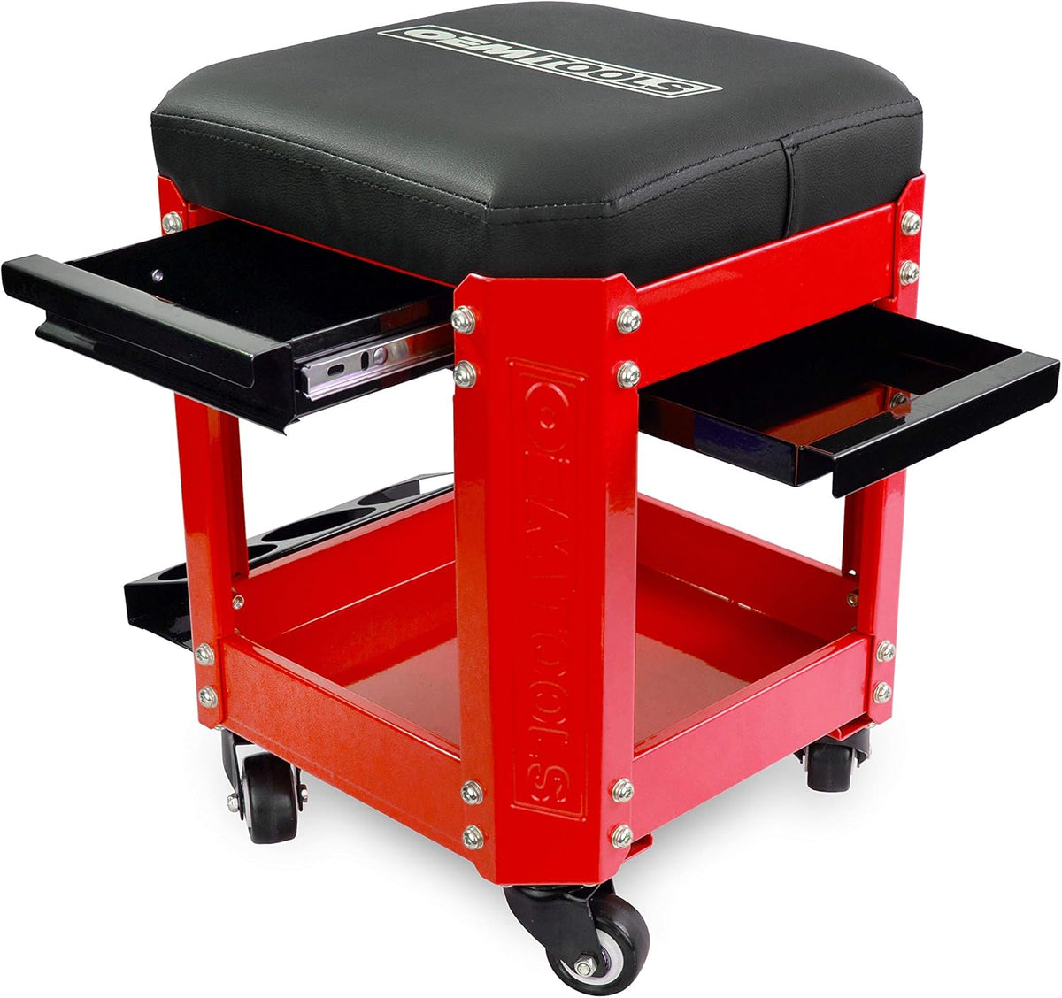 Green Rolling Workshop Mechanics Creeper Seat with 2 Tool Storage Drawers D741